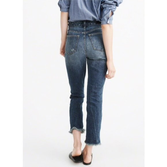 Abercrombie & Fitch Annie High Rise Boho Embroidered Floral Girlfriend Jeans - Picture 2 of 14